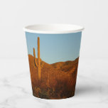 Saguaro Sunset I Arizona Desert Landscape Paper Cups
