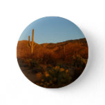 Saguaro Sunset I Arizona Desert Landscape Pinback Button