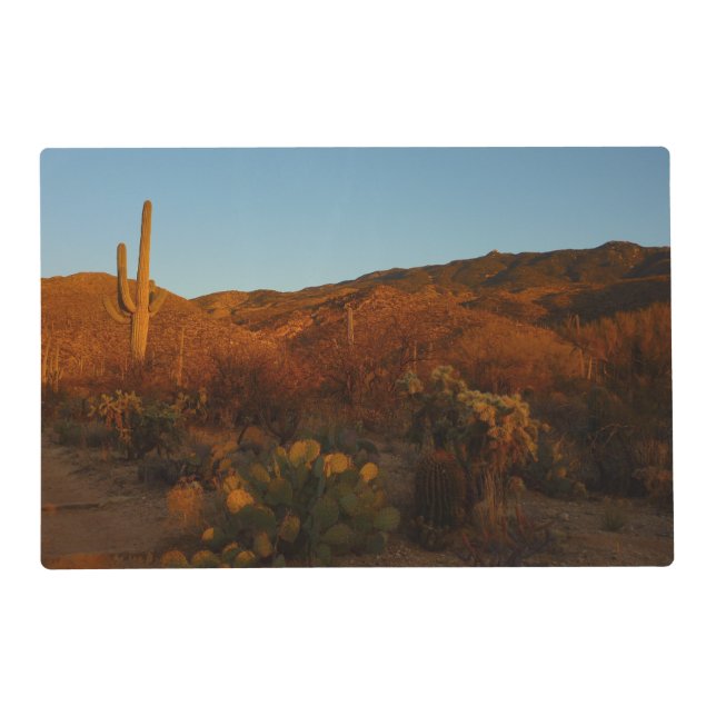Saguaro Sunset I Arizona Desert Landscape Placemat (Front)