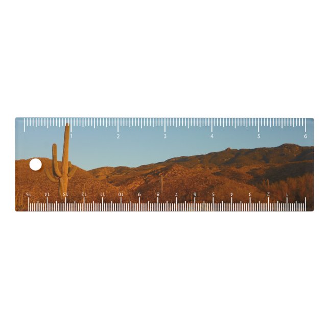 Saguaro Sunset I Arizona Desert Landscape Ruler (Front)