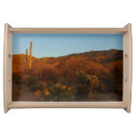 Saguaro Sunset I Arizona Desert Landscape Serving Tray