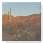 Saguaro Sunset I Arizona Desert Landscape Stone Coaster