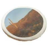 Saguaro Sunset I Arizona Desert Landscape Sugar Cookie (Angled)
