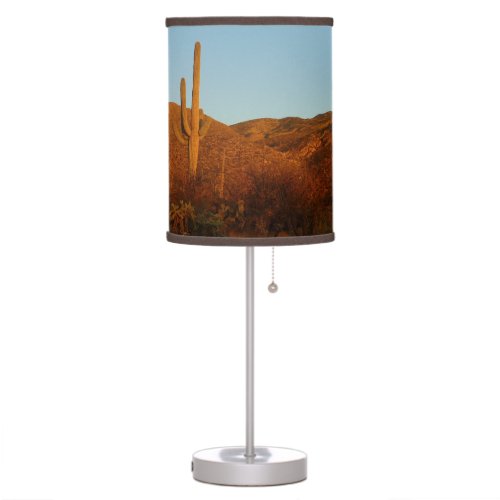 Saguaro Sunset I Arizona Desert Landscape Table Lamp