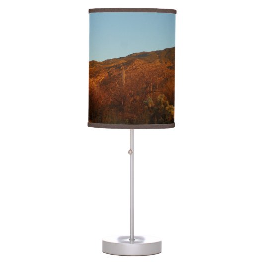 Saguaro Sunset I Arizona Desert Landscape Table Lamp (Front)