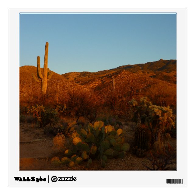 Saguaro Sunset I Arizona Desert Landscape Wall Decal (Front)