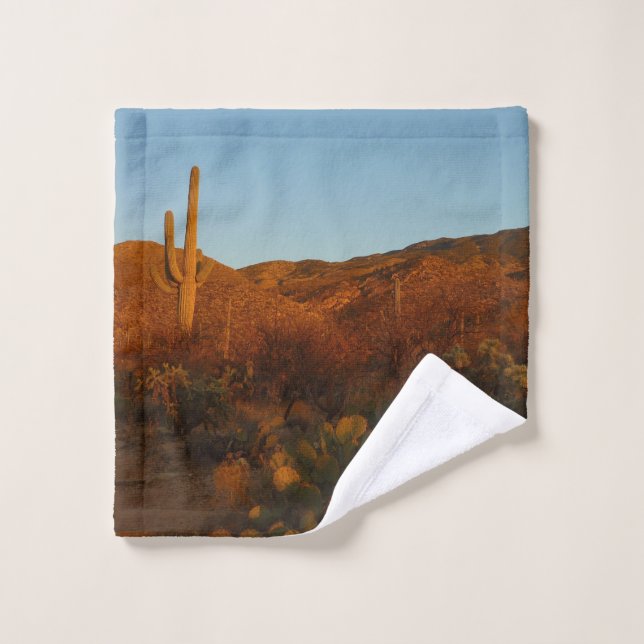 Saguaro Sunset I Arizona Desert Landscape Wash Cloth (Wash Cloth)