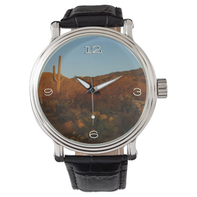 Saguaro Sunset I Arizona Desert Landscape Watch (Front)
