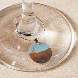 Saguaro Sunset I Arizona Desert Landscape Wine Charm