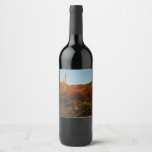 Saguaro Sunset I Arizona Desert Landscape Wine Label