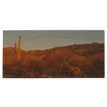 Saguaro Sunset I Arizona Desert Landscape Wood Flash Drive