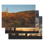 Saguaro Sunset I Arizona Desert Landscape Wrapping Paper Sheets
