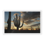 Saguaro Sunset II Arizona Desert Landscape Acrylic Tray