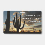 Saguaro Sunset II Arizona Desert Landscape Badge