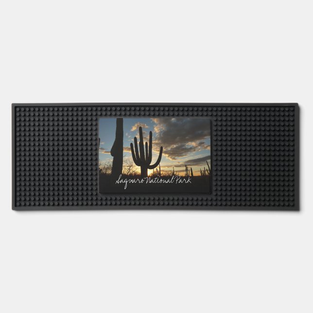 Saguaro Sunset II Arizona Desert Landscape Bar Mat (Front)