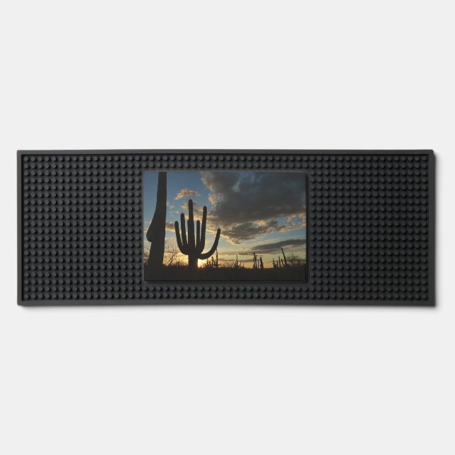 Saguaro Sunset II Arizona Desert Landscape Bar Mat (Front)
