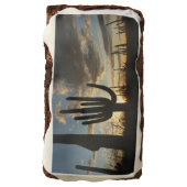Saguaro Sunset II Arizona Desert Landscape Chocolate Brownie (Rotated)