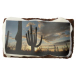 Saguaro Sunset II Arizona Desert Landscape Chocolate Brownie