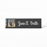 Saguaro Sunset II Arizona Desert Landscape Desk Name Plate