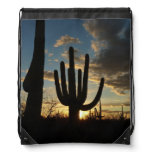 Saguaro Sunset II Arizona Desert Landscape Drawstring Bag