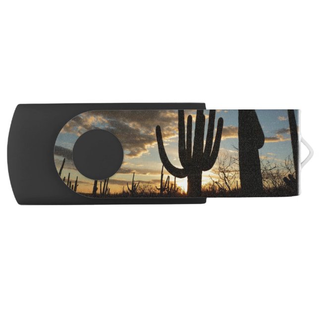 Saguaro Sunset II Arizona Desert Landscape Flash Drive (Front)