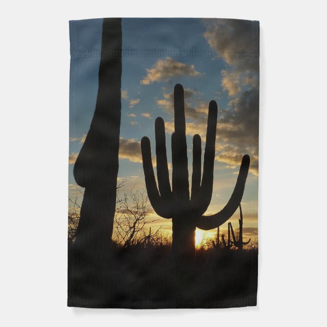 Saguaro Sunset II Arizona Desert Landscape Garden Flag (Front)