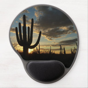 Saguaro Sunset II Arizona Desert Landscape Gel Mouse Pad