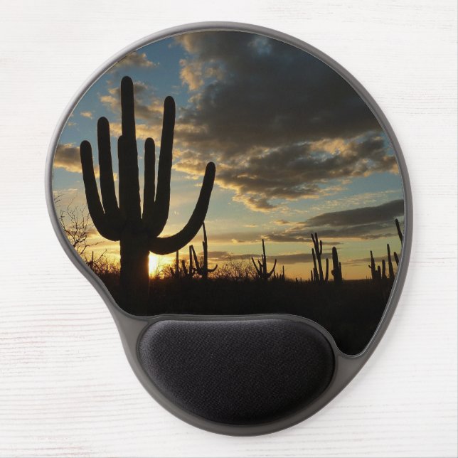 Saguaro Sunset II Arizona Desert Landscape Gel Mouse Pad (Front)