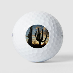 Saguaro Sunset II Arizona Desert Landscape Golf Balls