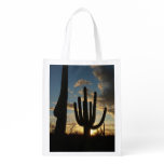 Saguaro Sunset II Arizona Desert Landscape Grocery Bag
