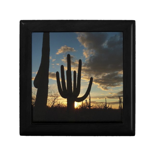 Saguaro Sunset II Arizona Desert Landscape Keepsake Box (Front)