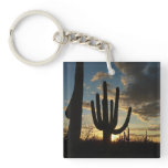 Saguaro Sunset II Arizona Desert Landscape Keychain