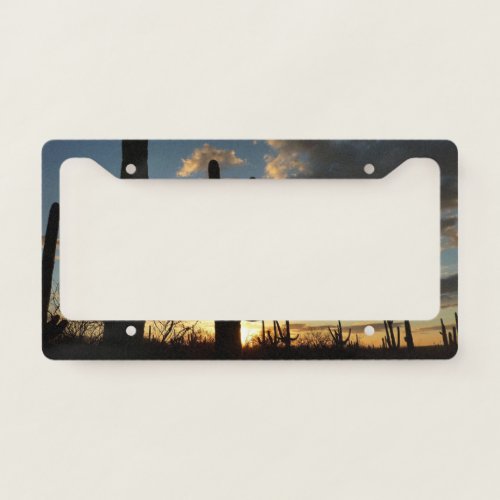 Saguaro Sunset II Arizona Desert Landscape License Plate Frame