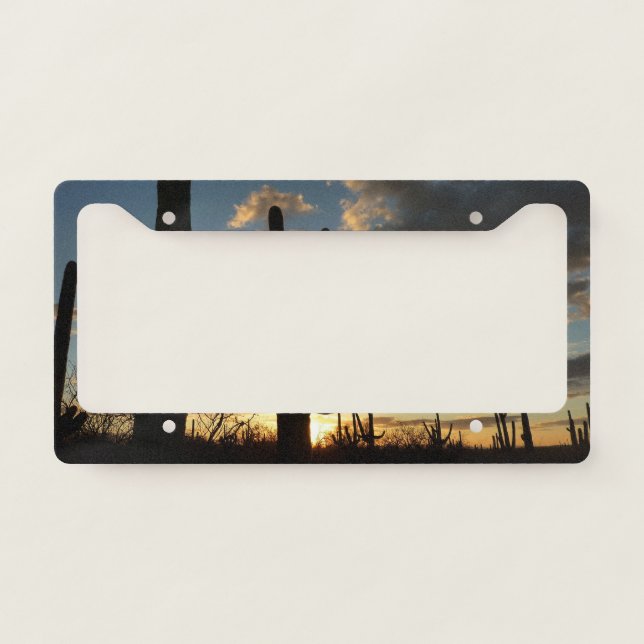 Saguaro Sunset II Arizona Desert Landscape License Plate Frame (Front)