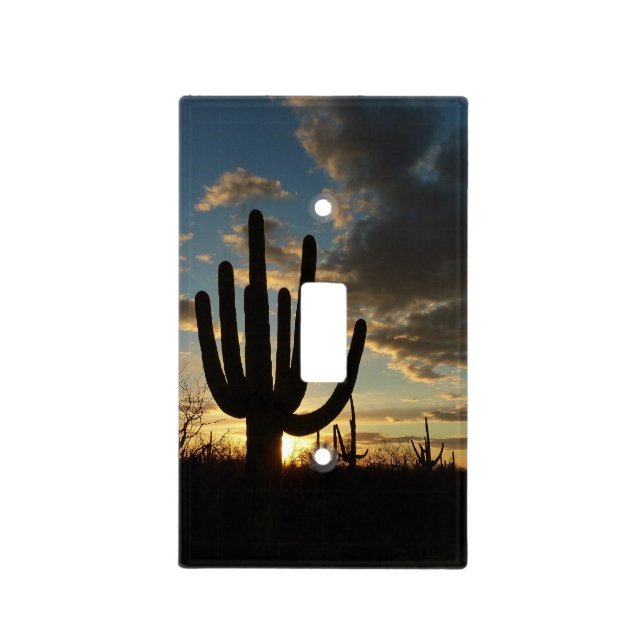 Saguaro Sunset II Arizona Desert Landscape Light Switch Cover (Front)