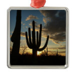 Saguaro Sunset II Arizona Desert Landscape Metal Ornament