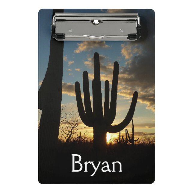 Saguaro Sunset II Arizona Desert Landscape Mini Clipboard (Front)