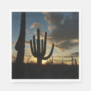 Saguaro Sunset II Arizona Desert Landscape Napkins