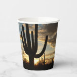 Saguaro Sunset II Arizona Desert Landscape Paper Cups