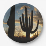 Saguaro Sunset II Arizona Desert Landscape Paper Plates