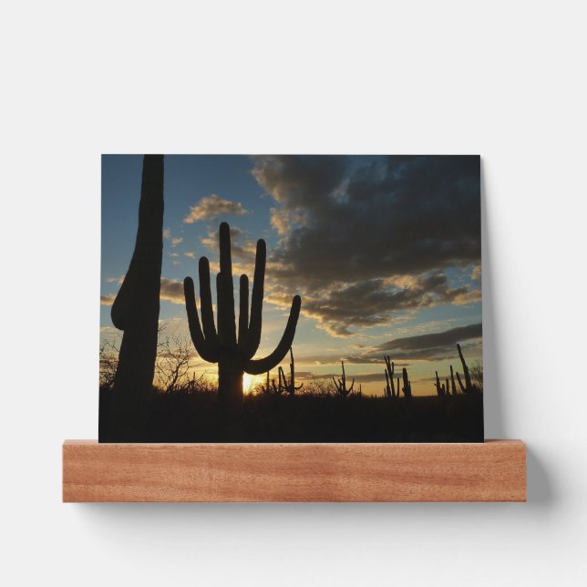 Saguaro Sunset II Arizona Desert Landscape Picture Ledge (Front)