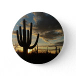 Saguaro Sunset II Arizona Desert Landscape Pinback Button