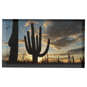 Saguaro Sunset II Arizona Desert Landscape Place Card Holder