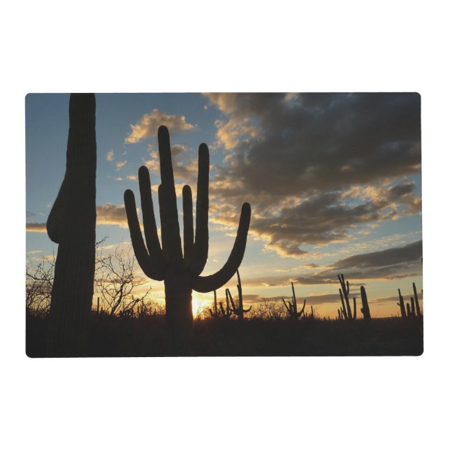 Saguaro Sunset II Arizona Desert Landscape Placemat (Front)