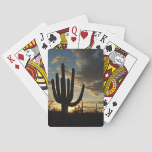 Saguaro Sunset II Arizona Desert Landscape Poker Cards