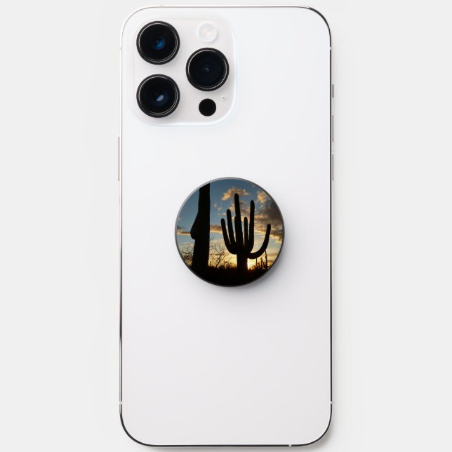 Saguaro Sunset II Arizona Desert Landscape PopSocket (Front)