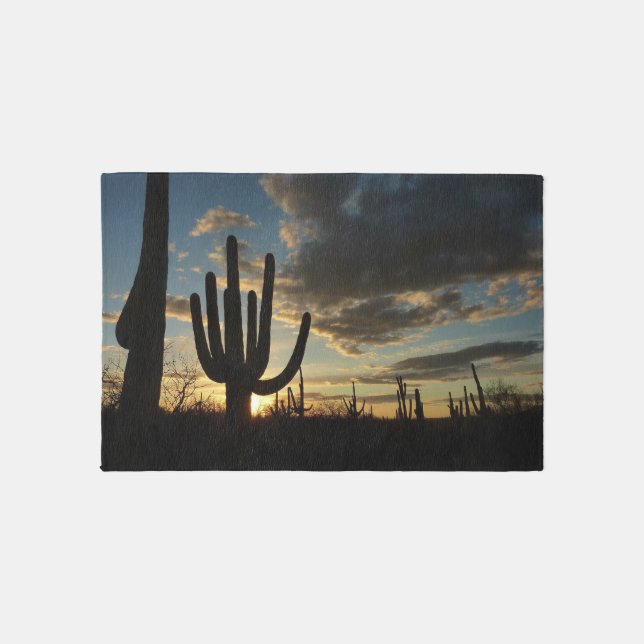 Saguaro Sunset II Arizona Desert Landscape Rug (Front)