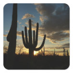 Saguaro Sunset II Arizona Desert Landscape Square Sticker