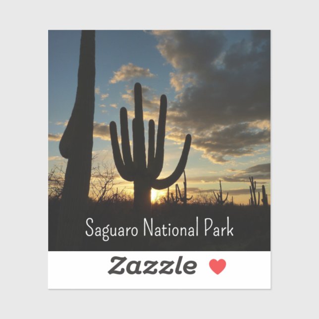 Saguaro Sunset II Arizona Desert Landscape Sticker (Sheet)