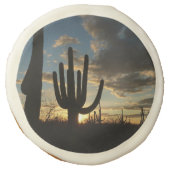 Saguaro Sunset II Arizona Desert Landscape Sugar Cookie (Front)